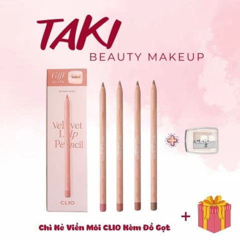 Chì Kẻ Viền Môi Clio Velvet Lip Pencil Kèm Gọt Chì Tặng Kèm Đồ Gọt 1.45g