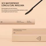 Chuốt Mi 3ce Waterproof Long & Curl Mascara 7.5g (Làm Dài Dày Và Giữ Cong Mi Hiệu Quả Chống Nước)- Đen