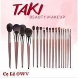  [Cọ Lẻ Đủ Loại] Cọ Trang Điểm Lông Thú Thân Gỗ Lớn- Nhỏ [Khối - Má Hồng - Môi - Mắt] 