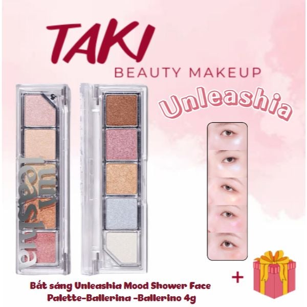 Bắt sáng Unleashia Mood Shower Face Palette-Ballerina -Ballerino 4g