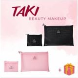  Túi 3CE Dạng Lưới Đựng Mỹ Phẩm Tiện Dụng Xinh Xắn 22x15x1cm Mesh Pouch + Pink Rumour [Đen- Hồng] 