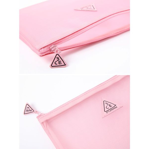 Túi 3CE Dạng Lưới Đựng Mỹ Phẩm Tiện Dụng Xinh Xắn 22x15x1cm Mesh Pouch + Pink Rumour [Đen- Hồng]