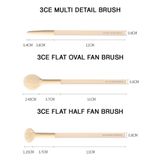  Cọ Trang Điểm Cá Nhân 3ce [Cọ Bắt Sáng Flat Oval Fan Brush- Cọ Bắt Sáng Flat Half Fan Brush- Cọ Mắt Multi Detail Brush] 