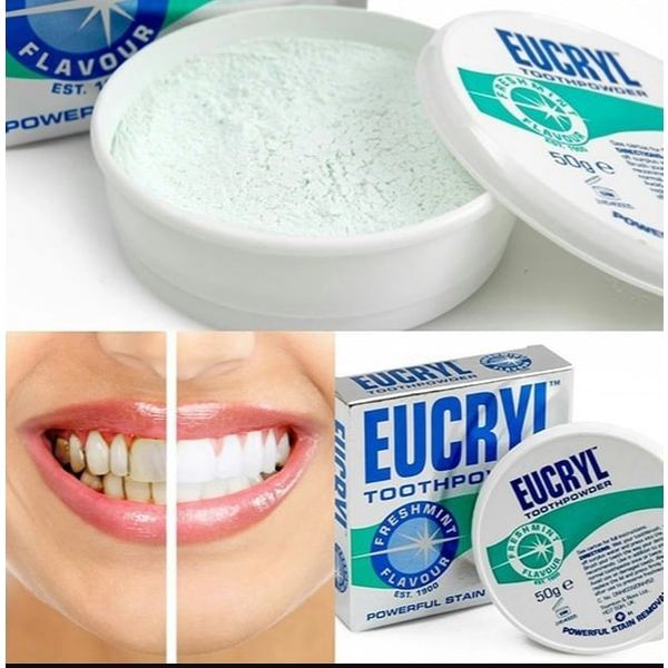 [ Thanh Lý ] Kem Đánh Răng Và Bột Làm Trắng Răng Eucryl Toothpowder Hương Bạc Hà
