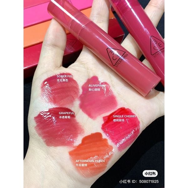 Son Kem 3ce Syrup Layering Tint 4.7g Stayful- Alive Pink- Grapeful- Single Cherry
