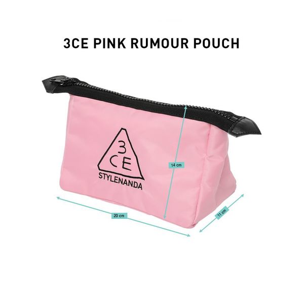 Túi Đựng Mỹ Phẩm 3CE Pink Rumour Tiện Dụng [20x14x11cm- 18x11.5x9cm]