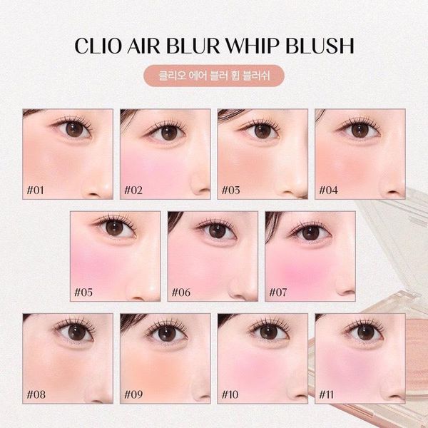 Phấn Má Hồng Clio Air Blur Whip Blush - Đủ Màu