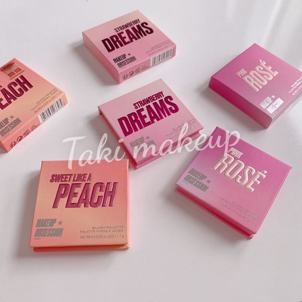 Bảng Phấn Má 4 Ô Revolution Blush Palette Makeup Obsession [Strawberry Dreams- Sweet Like A Peach-  Pink Rosé]