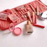 Túi Đựng Mỹ Phẩm + Cọ Đa Năng 3ce Wash Bag Small Pink Beige Black Đen- Hồng (26x17x7cm- 19.5x15x 5.5cm)