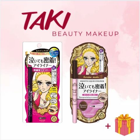 Bút Kẻ Mắt Nước Kiss Me Heroine Makeup, Không Trôi, Không Lem [01 Đen- 02 Nâu]