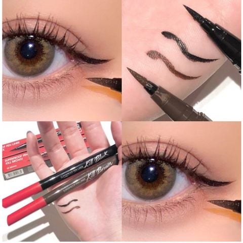 Bút Kẻ Mắt Clio Superproof Brush Liner, Superproof Pen Liner Kill Black+ Sharp So Simple