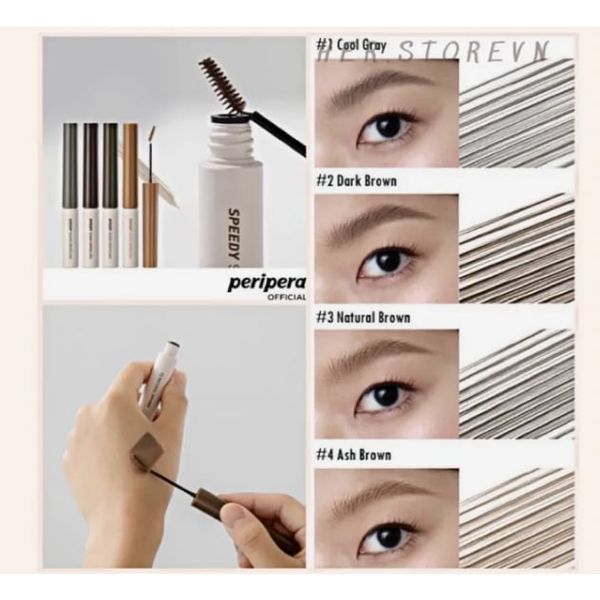 Mascara Lông Mày Peripera Ink Speedy Skinny Browcara màu [01- 02- 03- 04- 05]