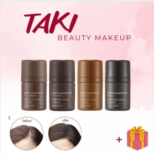 Phấn che khuyết điểm tóc che hói làm phồng chân tóc THEFACESHOP The Face Shop Quick Hair Puff