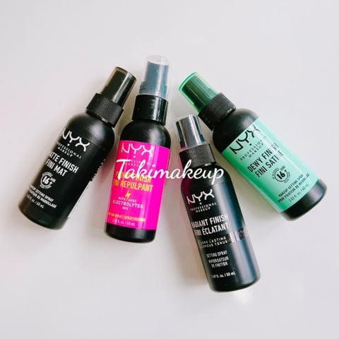 Xịt Khóa Nền Giữ Make Up Lâu Trôi Nyx Matte Finish Setting Spray Matte 60ml [Hồng- Xanh- Đen]