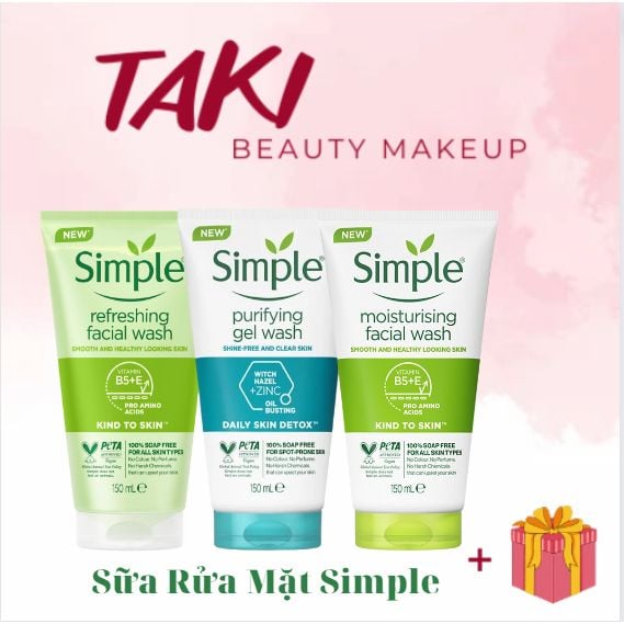 Sữa Rửa Mặt Simple 150ml (Nhiều Dòng)