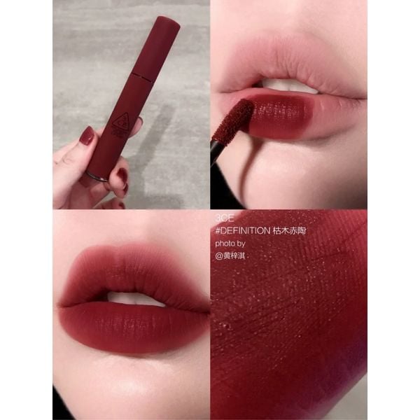 Son kem Lì 3ce Velvet Lip Tint 4g Mẫu Mới- Definition- Bitter Hour- Walk N Talk- Like Gentle- Cashmere Nude