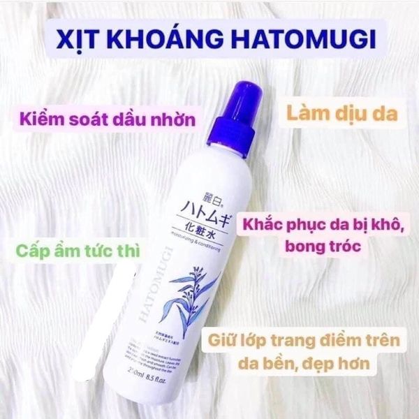 Xịt Khoáng Dưỡng Ẩm Và Làm Sáng Da Reihaku Hatomugi Mist Lotion 250ml