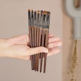  [Cọ Lẻ Đủ Loại] Cọ Trang Điểm Lông Thú Thân Gỗ Lớn- Nhỏ [Khối - Má Hồng - Môi - Mắt] 