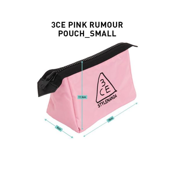 Túi Đựng Mỹ Phẩm 3CE Pink Rumour Tiện Dụng [20x14x11cm- 18x11.5x9cm]