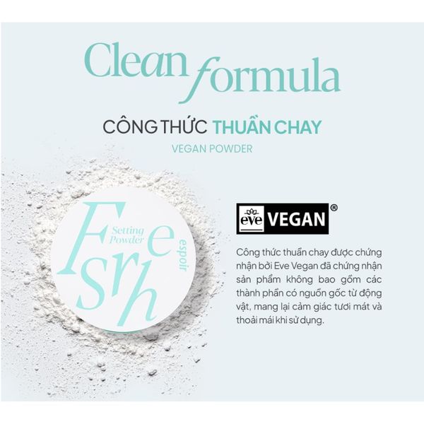 Phấn Phủ Kiềm Dầu Espoir Fresh Setting Powder Chữ Xanh (Mẫu Mới)