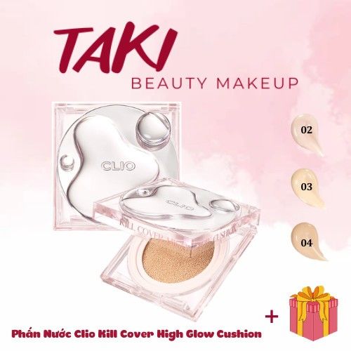 Phấn Nước Clio Kill Cover High Glow Cushion SPF50+ PA++++ ( kèm lõi-Phiên bản giọt nước )