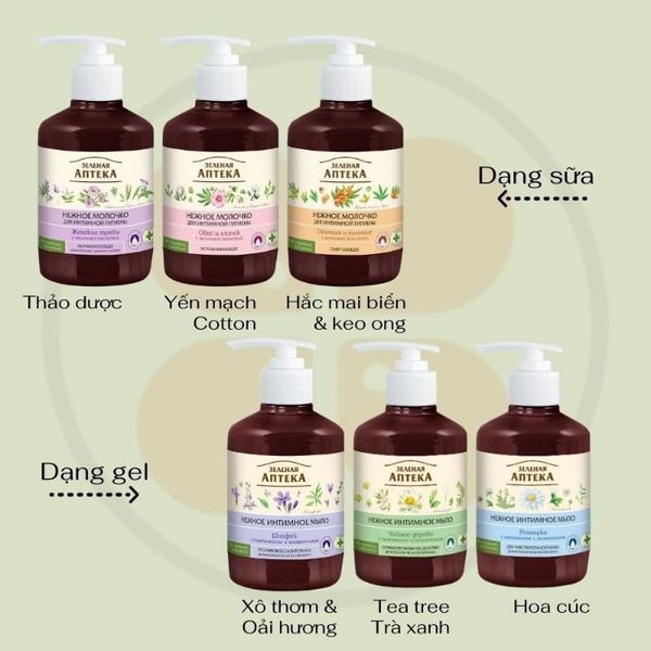 Dung Dịch Vệ Sinh Phụ Nữ- Rửa Phụ Khoa Anteka Nga- 370ml- Có Vòi