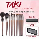  ( Có sẵn ) Bộ Cọ Taki beauty 14 Cây Chuyên Dụng thân gỗ lông thú 
