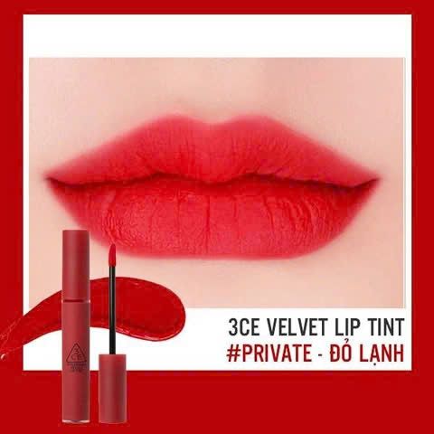Son kem Lì 3ce Velvet Lip Tint 4g Mẫu Mới- Definition- Bitter Hour- Walk N Talk- Like Gentle- Cashmere Nude
