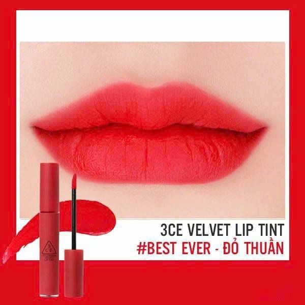 Son kem Lì 3ce Velvet Lip Tint 4g Mẫu Mới- Definition- Bitter Hour- Walk N Talk- Like Gentle- Cashmere Nude