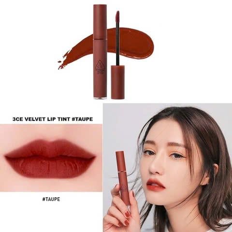 Son kem Lì 3ce Velvet Lip Tint 4g Mẫu Mới- Definition- Bitter Hour- Walk N Talk- Like Gentle- Cashmere Nude