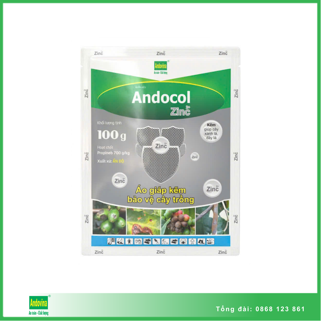 Nhãn hiệu trừ bệnh cây trồng Andocol 100gr