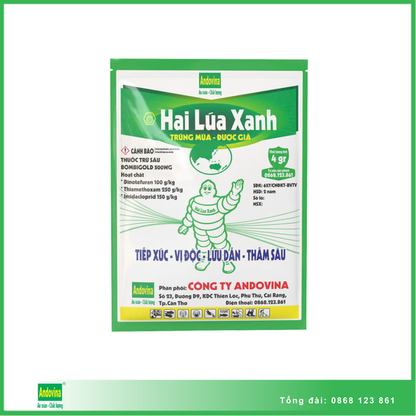 Thuốc trừ sâu Hai Lúa Xanh ® 4gr