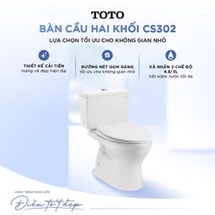 Bồn cầu TOTO 2 khối CS302DT10 (Nắp TC395VS)