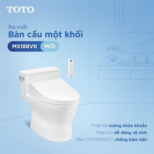 Bồn cầu nắp rửa điện tử TOTO MS188VKW14
