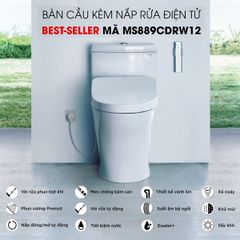 Bồn cầu nắp rửa điện tử TOTO MS889CDRW12