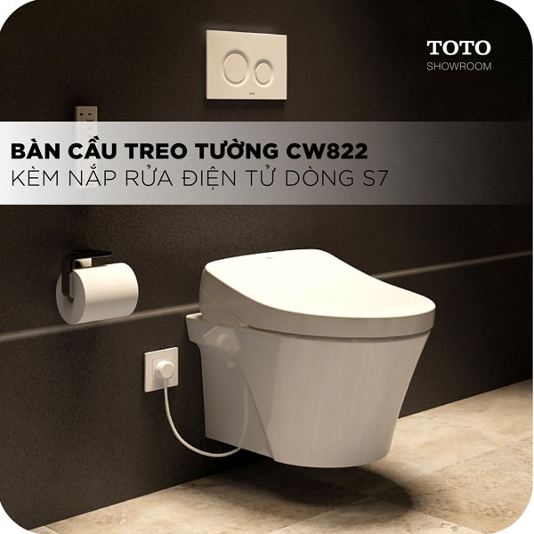 Bồn cầu treo tường TOTO CW822REA/TCF4911EZ/WH172AAT/MB175M nắp điện tử