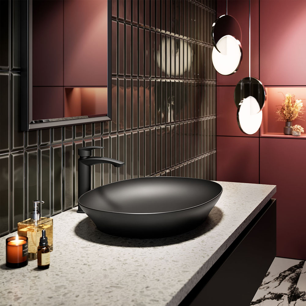 Chậu rửa mặt đặt bàn TOTO LT4706#MBL màu đen mờ