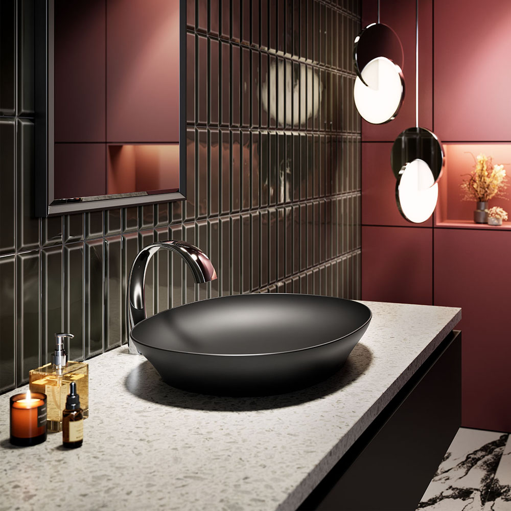 Chậu rửa mặt đặt bàn TOTO LT4706#MBL màu đen mờ