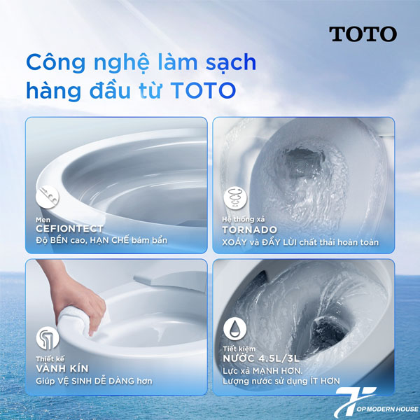 Bồn cầu 1 khối TOTO MS857DT8 (Nắp TC600VS)