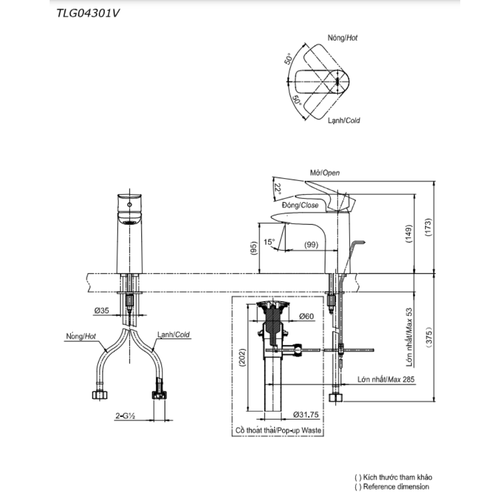 Vòi rửa mặt lavabo TOTO TLG04301V