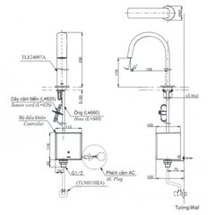 Vòi cảm ứng lavabo TOTO TLE24007V