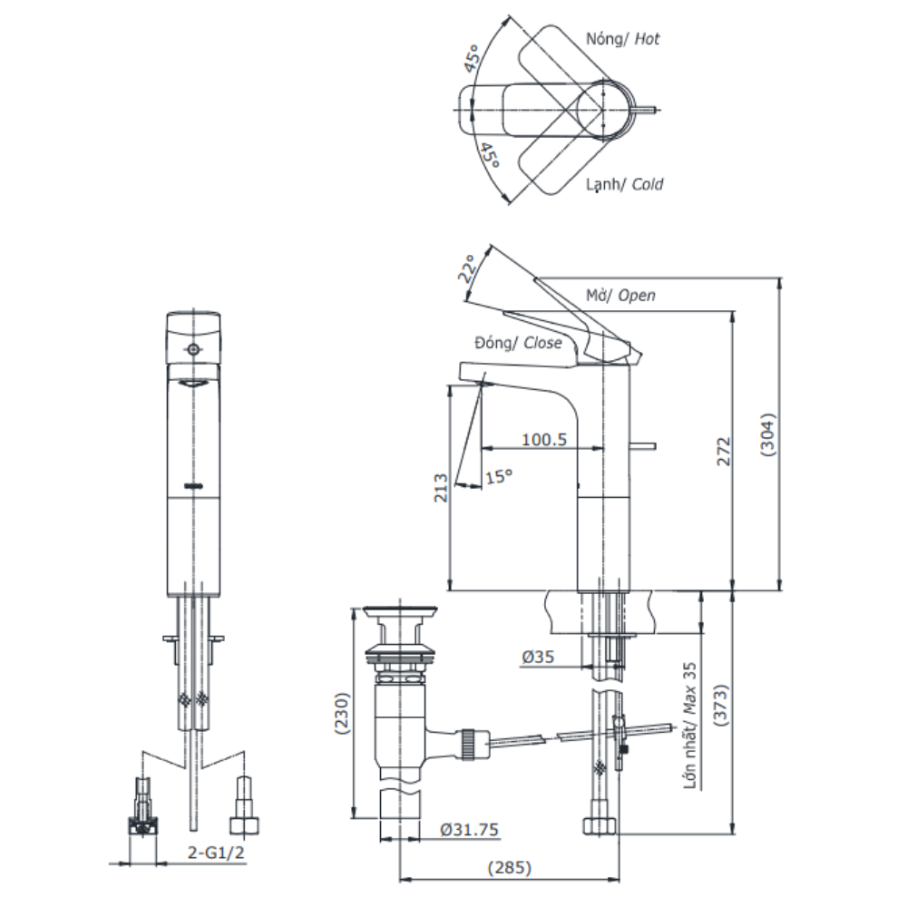 Vòi rửa mặt lavabo TOTO TTLR302FV-1R