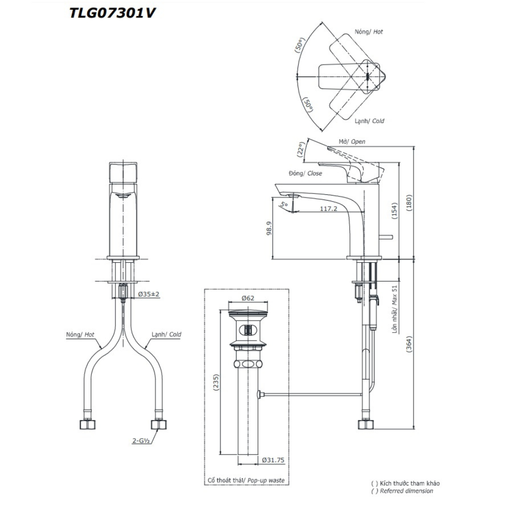 Vòi rửa mặt lavabo TOTO TLG07301V
