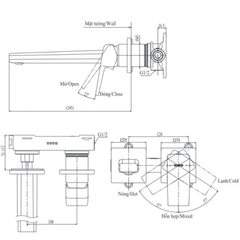 Vòi chậu gắn tường TOTO TLG10308BB (Mã cũ TLG10308B)