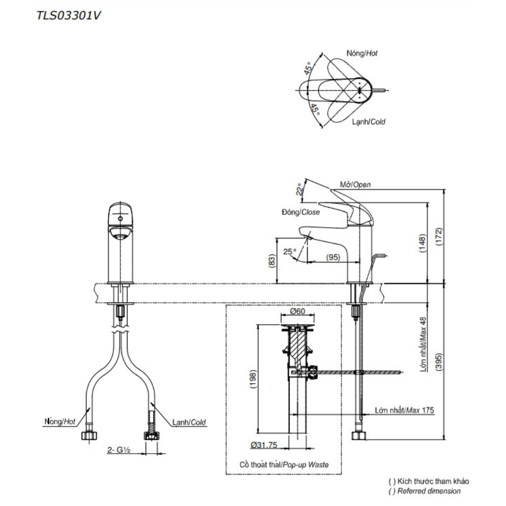 Vòi rửa mặt lavabo TOTO TLS03301V