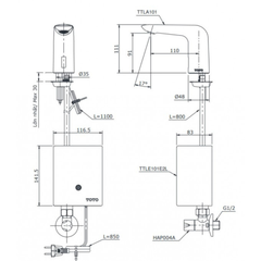 Vòi cảm ứng TOTO TTLA101/TTLE101E2L/HAP004A