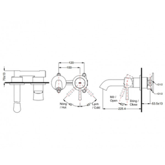 Vòi chậu gắn tường TOTO TLS02308B (Vòi dài)