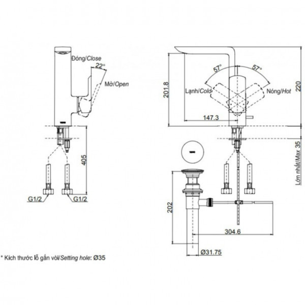 Vòi rửa mặt lavabo TOTO TLG02309B