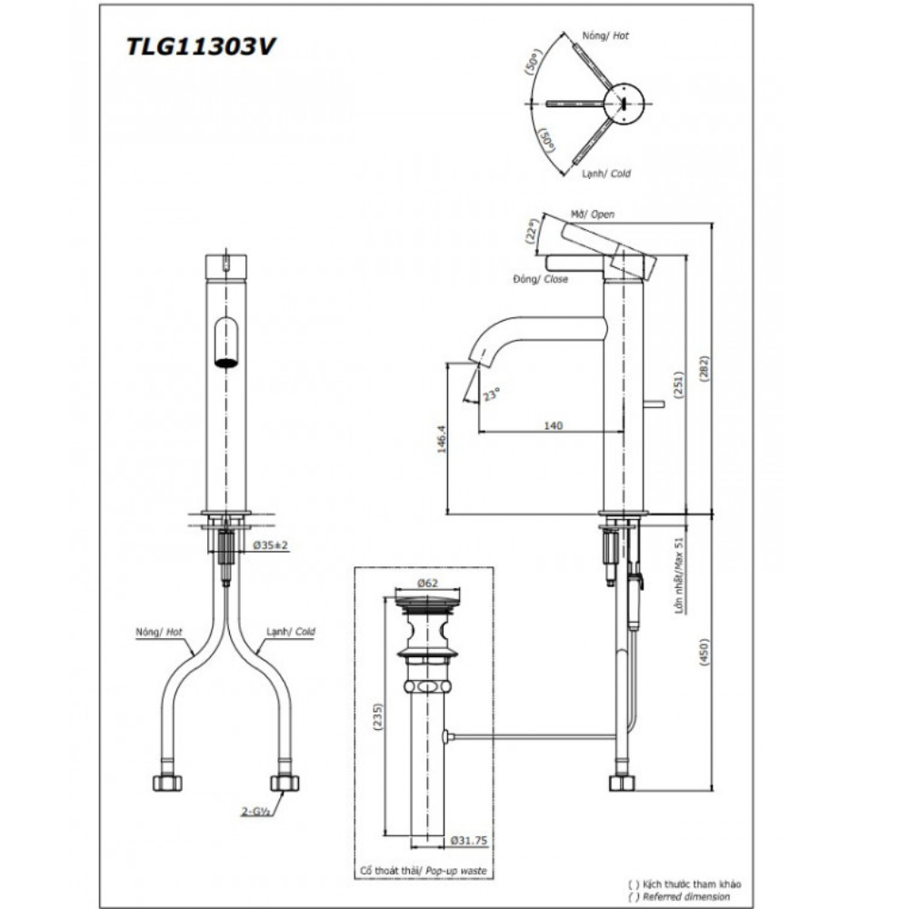 Vòi rửa mặt lavabo TOTO TLG11303V