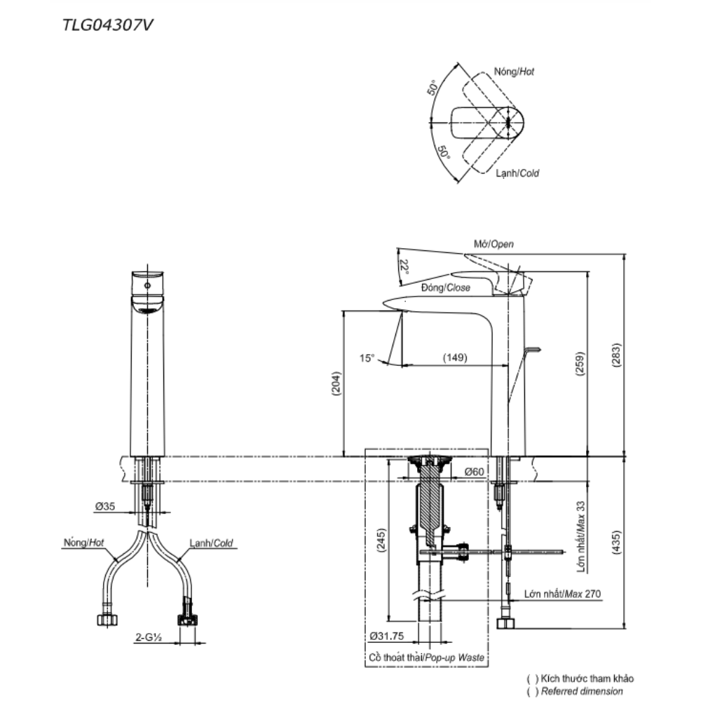 Vòi rửa mặt lavabo TOTO TLG04307V